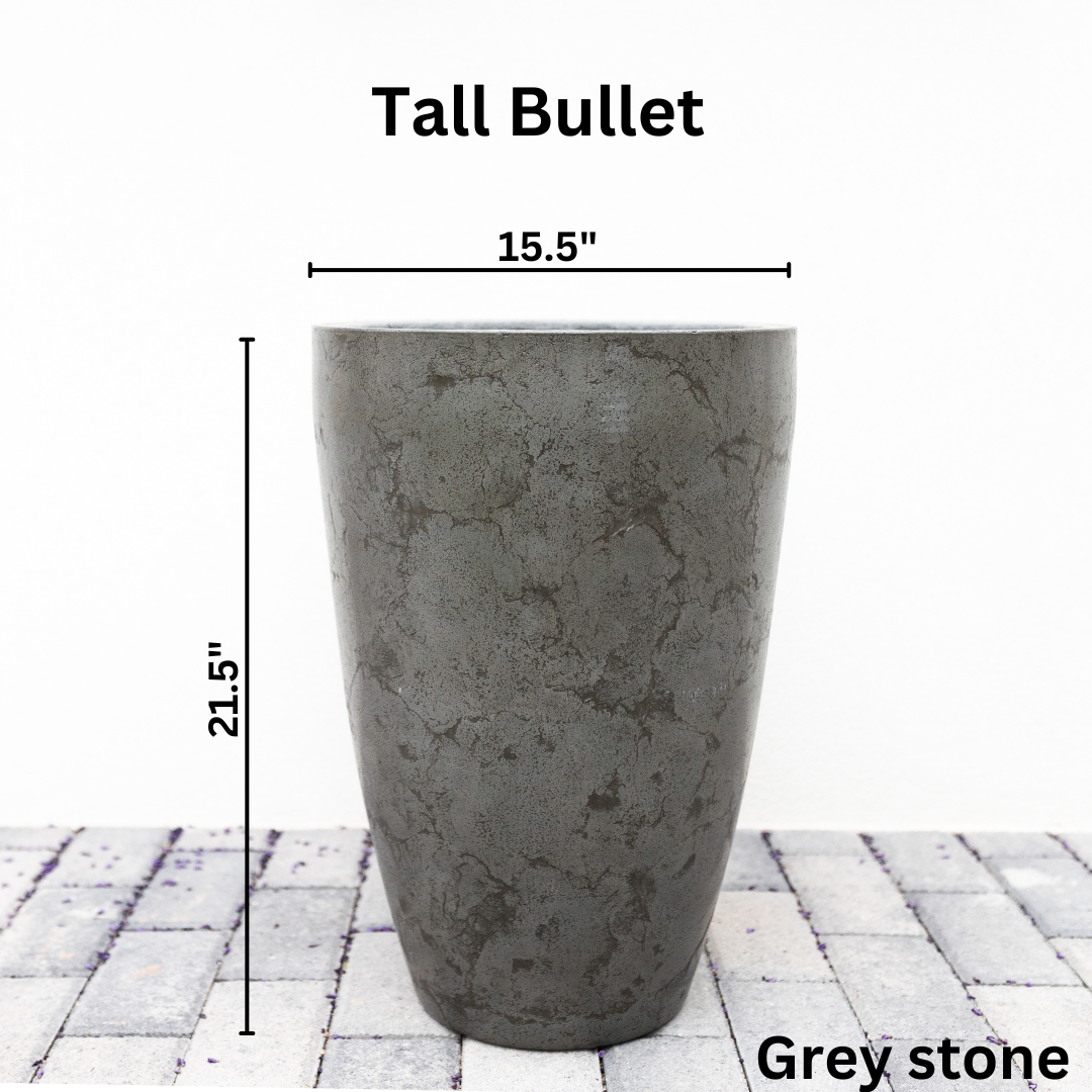Ebony Stone Tall Concrete Planter